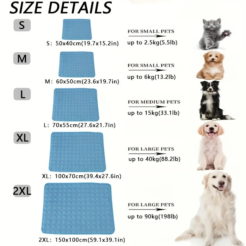 Alfombra refrescante para perros, cama fría de verano para mascotas, extra grande para perros pequeños y grandes
