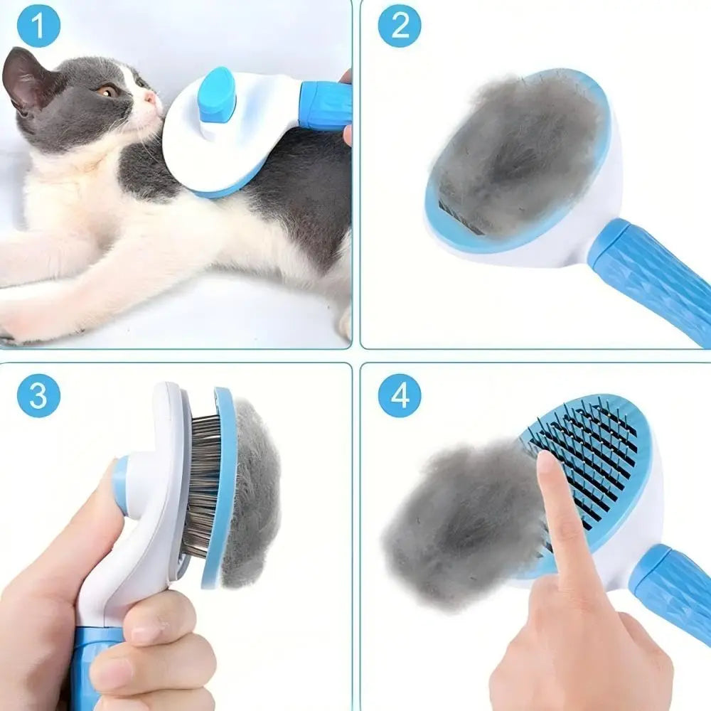 Cepillo autolimpiante para perros y gatos, peine para el cuidado de tu mascota.