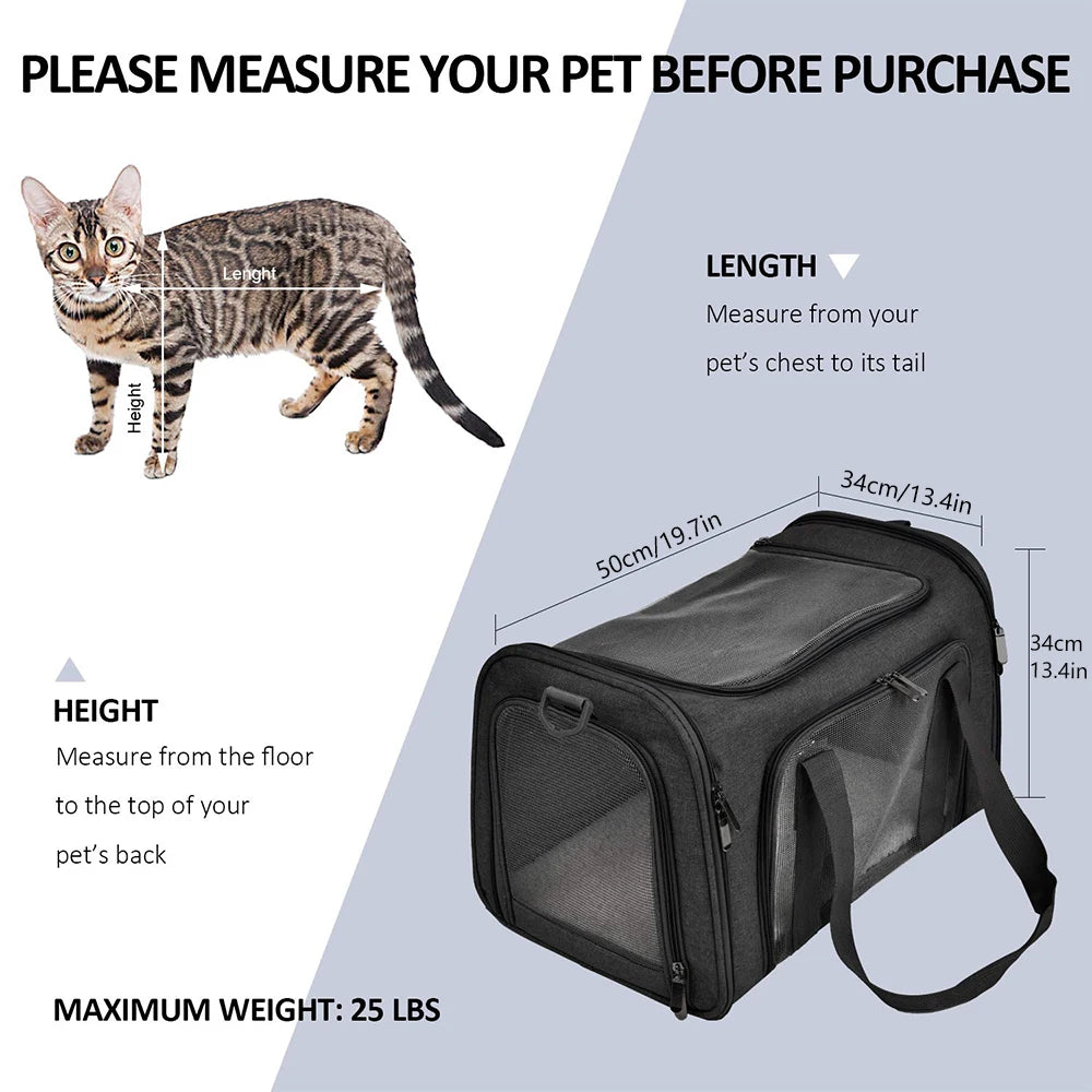 Bolsa Transportadora para Perros y Gatos - Aprobado para Aerolíneas, Impermeable