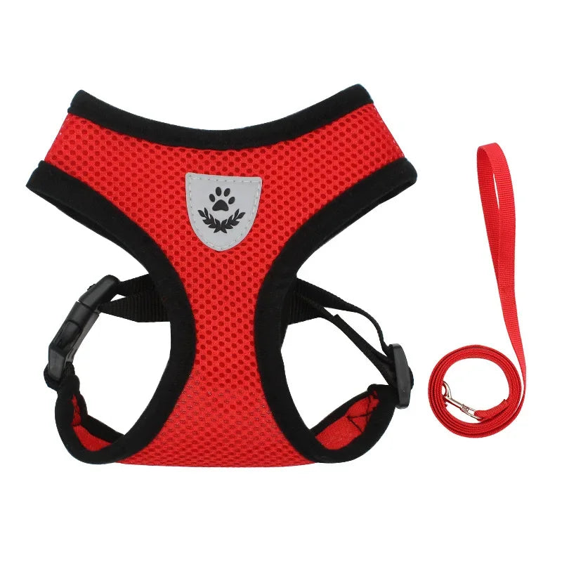 Arnés transpirable para perro, chaleco ajustable, malla de poliéster.