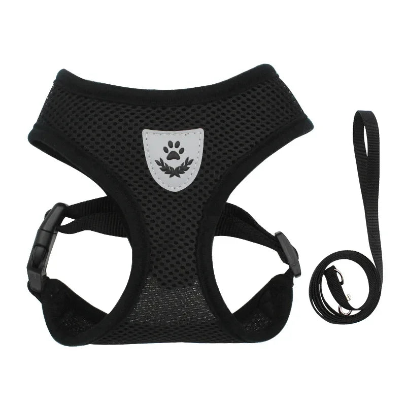 Arnés transpirable para perro, chaleco ajustable, malla de poliéster.