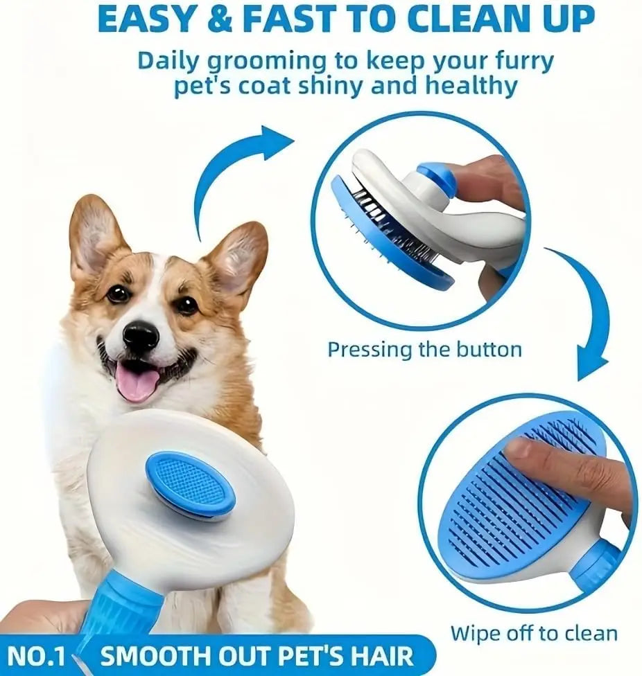 Cepillo autolimpiante para perros y gatos, peine para el cuidado de tu mascota.