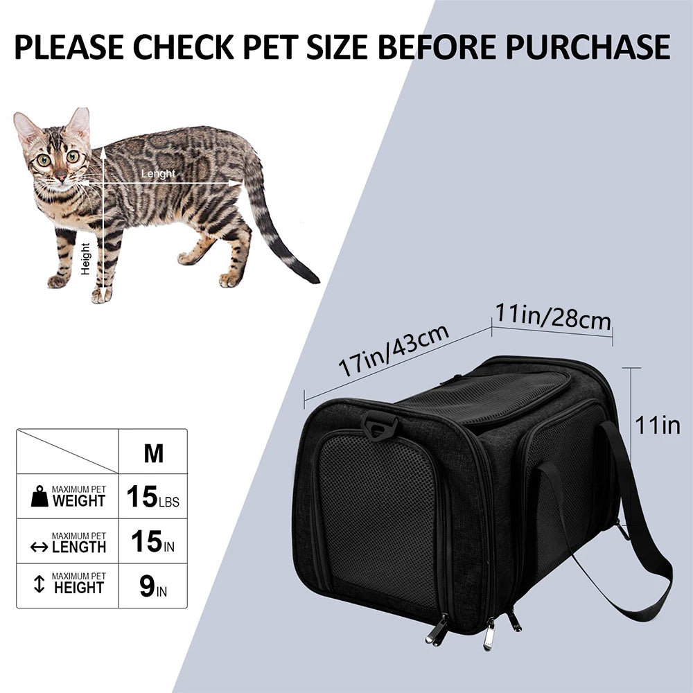 Bolsa Transportadora para Perros y Gatos - Aprobado para Aerolíneas, Impermeable