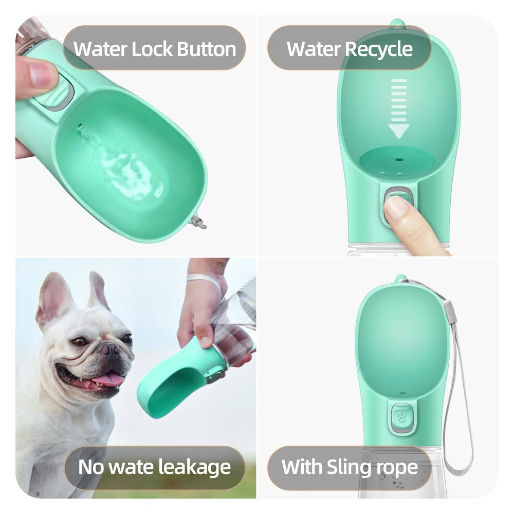 Botella de Agua Portátil Antiderrames para perros pequeños y grandes