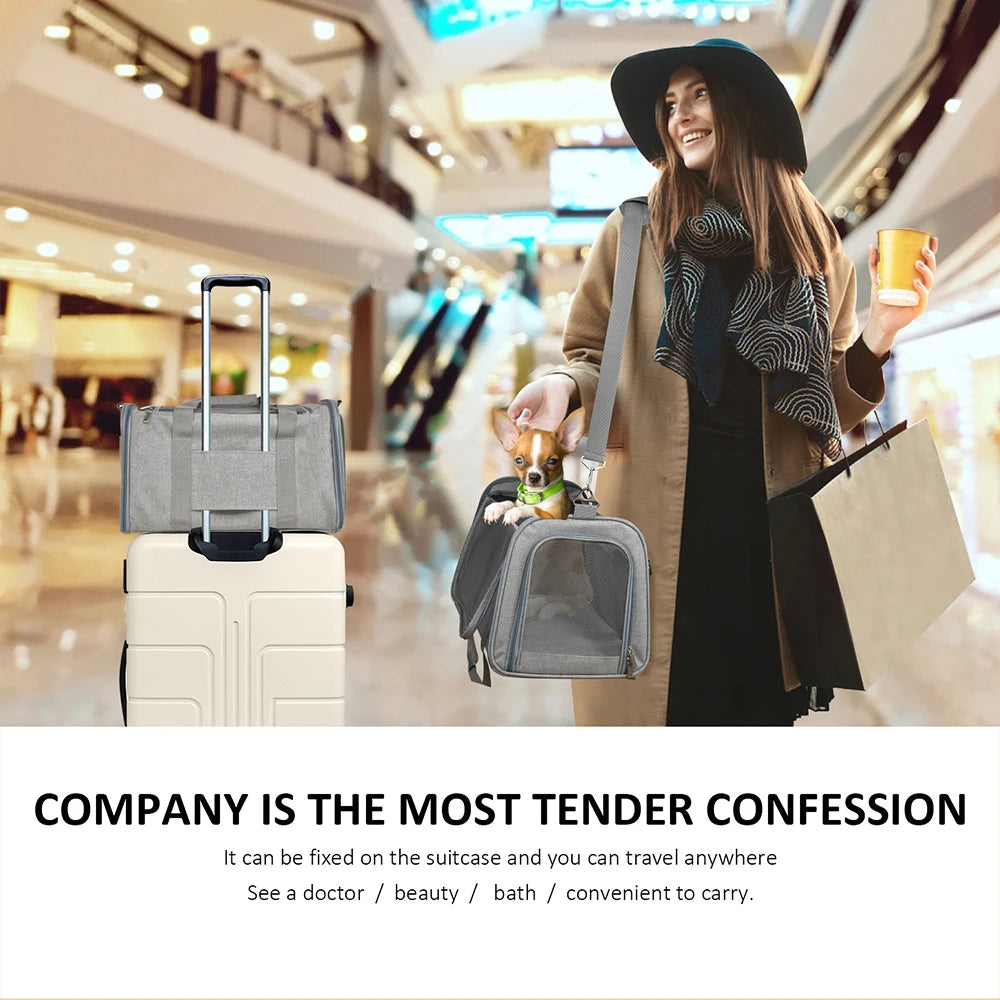 Bolsa Transportadora para Perros y Gatos - Aprobado para Aerolíneas, Impermeable