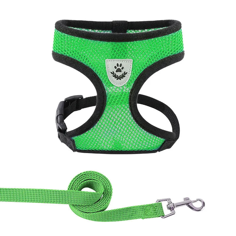 Arnés transpirable para perro, chaleco ajustable, malla de poliéster.